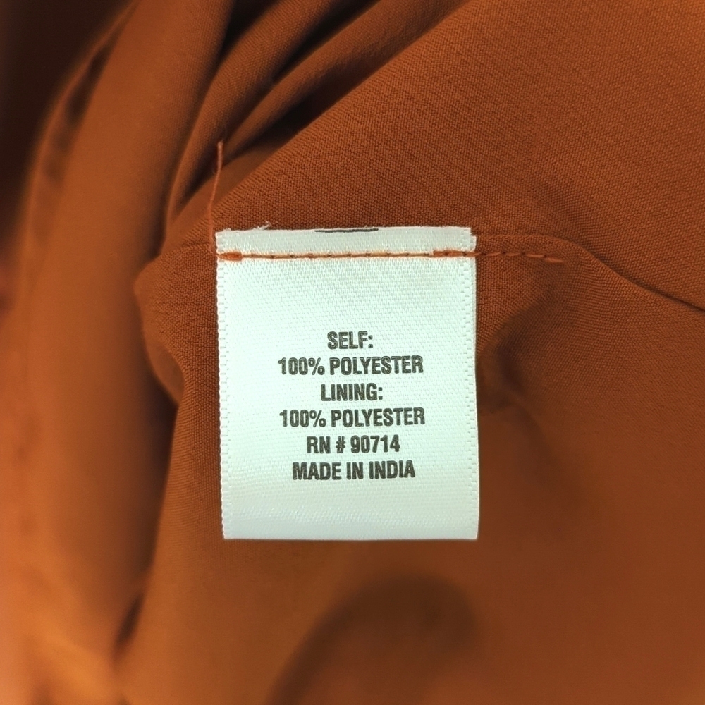 Sam and Jess Ruffle Tiered Long Sleeve V-neck Mini Babydoll Swing Dress Rust S - Picture 5 of 13